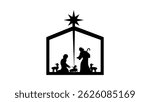 Bethlehem Nativity Shape, black isolated silhouette