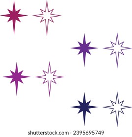 Bethlehem Nordstar Form Symbol Set. Vektorgrafik-Design.

