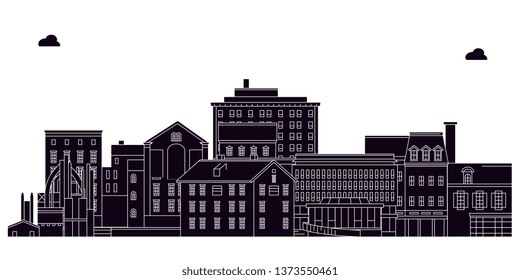 Bethlehem,United States, Vector Skyline, Travel Illustration, Landmarks, Sights. 