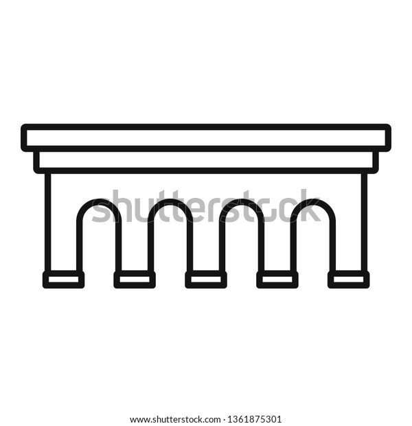 Beton bridge icon. Outline\
beton bridge vector icon for web design isolated on white\
background