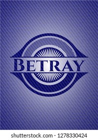 Betray emblem with denim texture