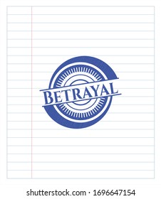 Betrayal drawn with pen. Blue ink. Vector Illustration. Detailed.