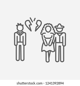 Betrayal icon line symbol. Isolated vector illustration of  icon sign concept for your web site mobile app logo UI design.