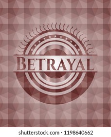 Betrayal red geometric pattern emblem. Seamless.