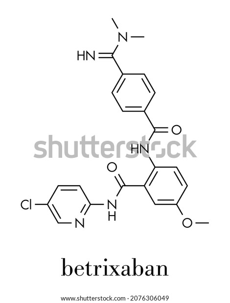 Betrixaban Anticoagulant Drug Molecule Skeletal Formula Stock Vector