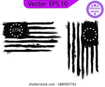 Betsy Ross 1776 13 Stars Distressed Stock Vector (Royalty Free) 1880507764