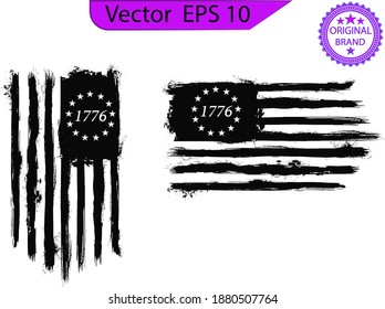 Betsy Ross 1776 13 Stars Distressed US Flag	
 13 star flag , 1776 flag. 