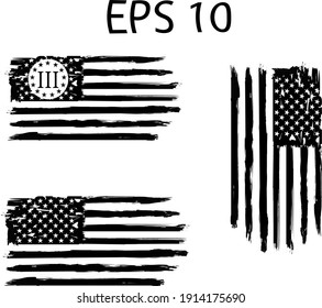 Betsy Ross 1776 13 estrellas angustiaron a la bandera estadounidense con un fondo transparente. Bandera estadounidense. El pincel de la bandera estadounidense se apoderó de ESP 10American Flag. EP 10. 