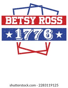 Betsy Ross 1776 4. Juli T-Shirt Design