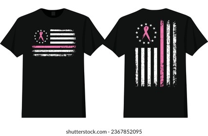 Betsy Ross Breast Cancer Awareness Flag T-Shirt Design