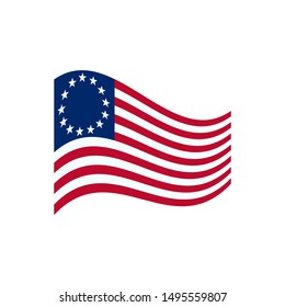 Betsy Ross Flag Illustration. Vector EPS 10