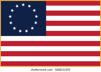 Betsy Ross Flag Isolated Vector Illustration