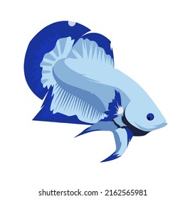 Betta Blue Rim Logo, icon, or Vector Illustration on white background