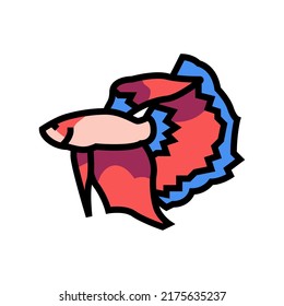 vector de icono del color del pez betta. signo de pez betta. ilustración de símbolo aislado