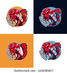 Betta Fish Cute Logo Vector 