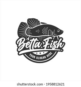 Betta fish design logo illustration