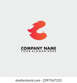 Betta fish with fire flame modern logo vector illustration design.