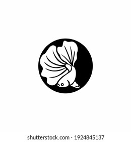 betta fish fire modern logo vector illustration design