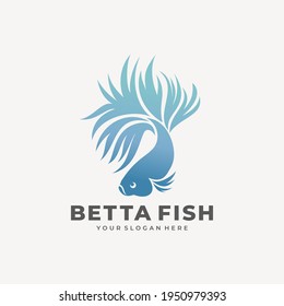 betta fish fire modern logo vector illustration design
