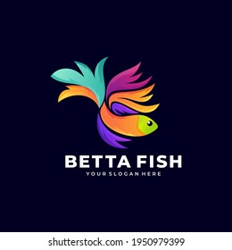 diseño de imagen vectorial del logotipo moderno del incendio de peces betta
