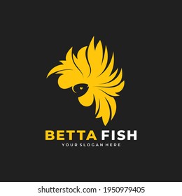 betta fish fire modern logo vector illustration design

