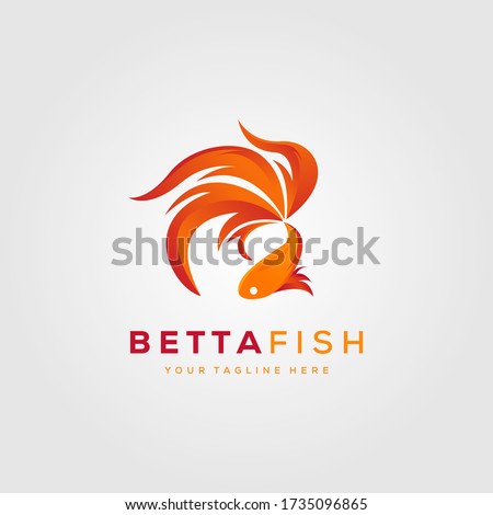 betta fish fire modern logo vector illustration design