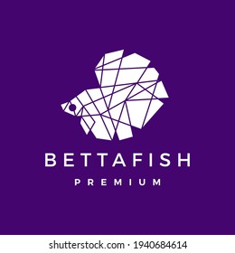 betta fish geometric polygonal logo vector icon illustration