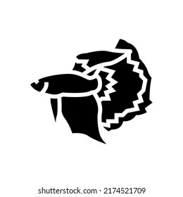 betta fish glyph icon vector. betta fish sign. isolated symbol illustration