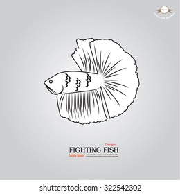 Betta fish icon. Betta Fish. Dragon Fish. Fighting fish.vector illustration 