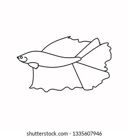 Betta Fish icon silhouette vector illustration