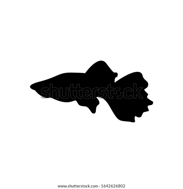 Betta Fish Icon Silhouette Vector Illustration Stock Vector (Royalty ...