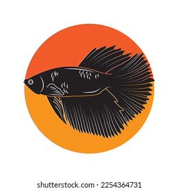 betta fish icon vector illustration symbol design