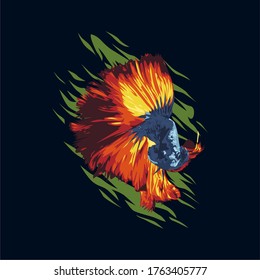 ilustración de peces betta vectorial art
