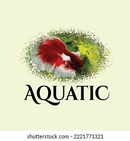 Dibujo de peces Betta diseño de color de agua vectorial