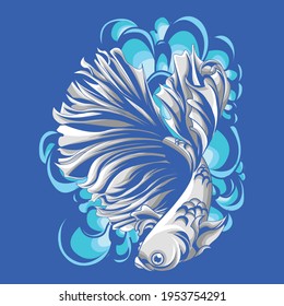 Ilustración de peces Betta en blanco