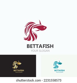 Betta fish logo animal beauty modern design style vector image