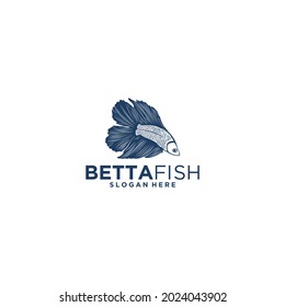 betta fish logo with beautiful looking betta fish illustration