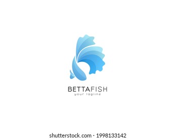 betta fish logo design template