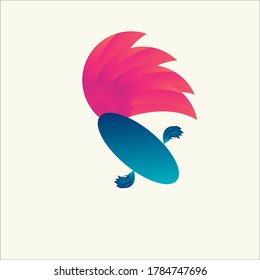 Betta fish logo, logo inspiration from siluwet, feathers with gradient colors