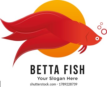 Símbolo del logo del pez Betta. con un estilo sencillo y moderno. es adecuado para el logotipo de la tienda de pescado betta, tienda de pescado ornamental, etiquetas de productos .etc eps 10
