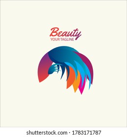 Betta fish logo silhouette with a gradient color