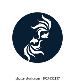 betta fish logo vector illustration design template 
