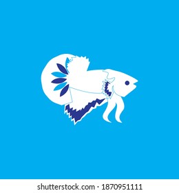 Plantilla de vector de logotipo de pez Betta