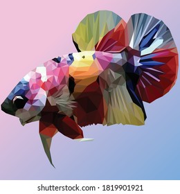 Betta fish in lowpoly art.