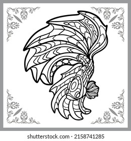 betta fish mandala arts. isolated on white background.