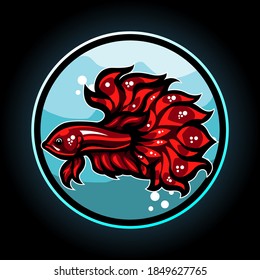 Betta fish mascot. esport logo design