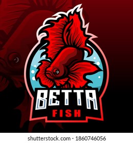 Betta fish mascot. esport logo design