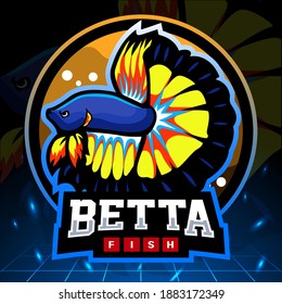 Betta fish mascot. esport logo design