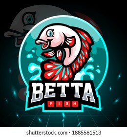 Betta fish mascot. esport logo design