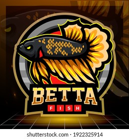 Betta fish mascot. esport logo design